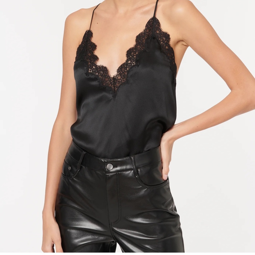 CAMI NYC The everly Silk Charmeuse Camisole w/ Lace